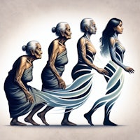 the evolution of an old woman